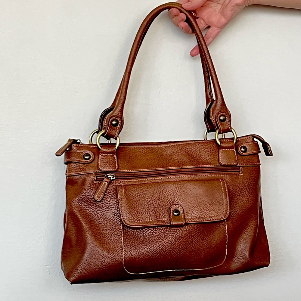 Elegant Brown Leather Tote Bag